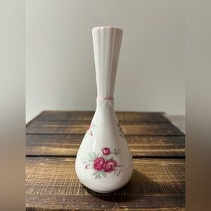 Vintage Royal Crown Staffordshire Mini Rose Bud Bouquet Patterned 5” Vase